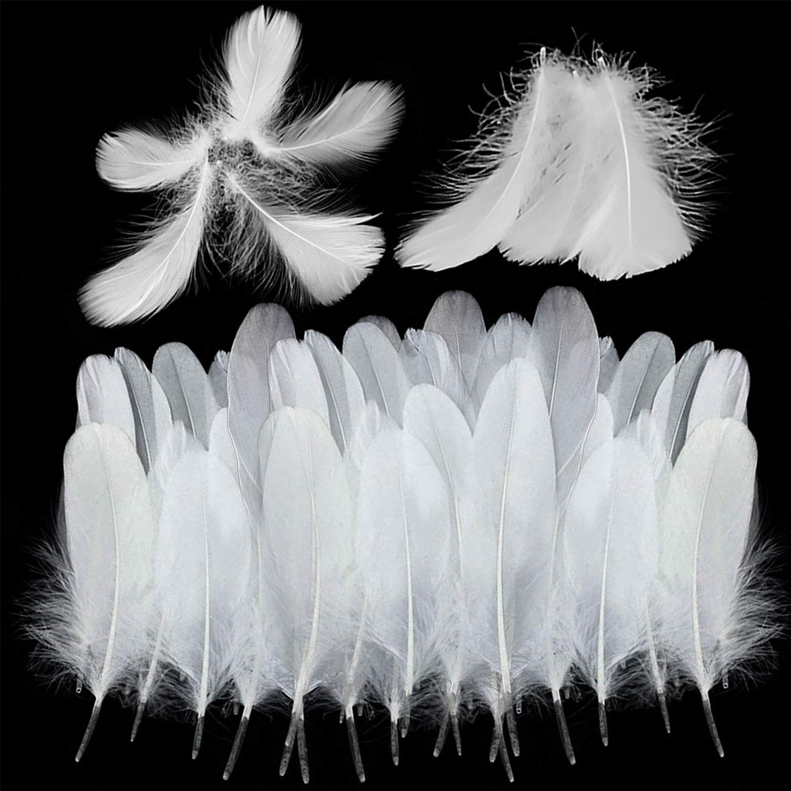 FYSL 300 x White Feathers, Natural Crafts Goose Feathers, for Costume, Bags, Earring Decoration, Dream Catchers DIY, Wedding Party Decorations