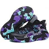 Qiucdzi Mens Basketball Shoes Non-Slip Breathable Outdoor Sneakers Fashion Graffiti Sports Training Shoes for Running Walking