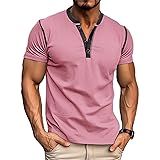 Men's Casual Henley Shirts Classic Button Cotton