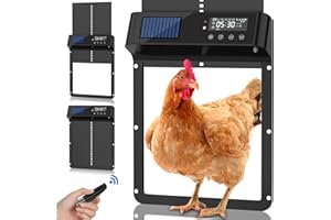 Automatic Chicken Coop Door with Timer, Profey Electric Chicken Coop Door, Auto Chicken Door with LCD Display Anti-Pinch Function, Battery Powered Easy Installation - Durable and Waterproof
