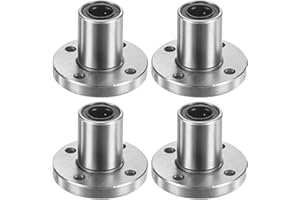 PATIKIL LMK8UU Linear Ball Bearings 8mm Bore Dia 15mm OD 24mm Length 4mm Hole, 4Pcs Round Flange Linear Motion Bushing Double