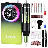 SAVILAND Advanced 50000RPM Professional Nail Drill : Portable Electric Nail File Nail Supplies Electric Nail Drill 6000MAh Drill para Uñas Nail Filer Electric with Drill Bits for Acrylic Nail Kit