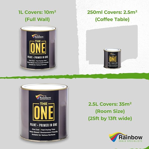 THE ONE ALL-IN-ONE PAINT & PRIMER – LIGHT GREY GLOSS, 33.8 FL OZ/1 LITER | 1 COAT FORMULA | EASY INDOOR & OUTDOOR DECORATING FOR HOME & GARDEN WALLS, FLOORS & FURNITURE | WATER-BASED & LOW VOC