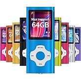 WOWSYS MP3/MP4 Portable Player,1.8 Inch LCD Screen and Card Slot,Max Support 64GB TF Card,Darkblue