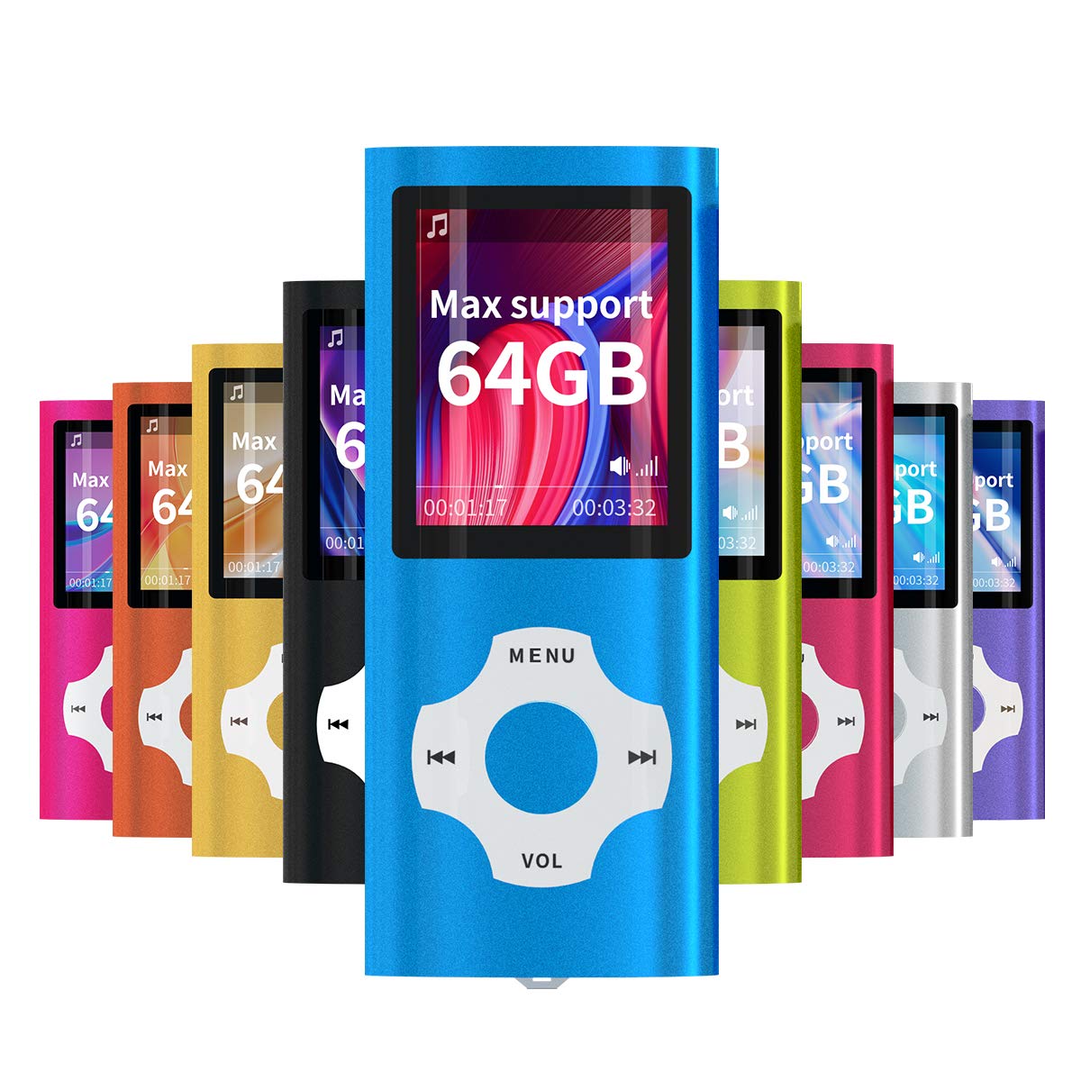 Mymahdi MP3/MP4 Portable Player,Darkblue With 1.8 Inch LCD Screen and memory card Slot