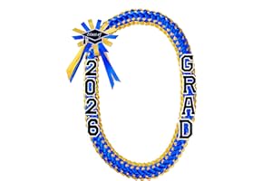 GRADFTY Graduation Lei 2026, Blue and Gold Lei for Class of 2026 Graduation Ceremony Accessory Decoration,47.2" Long