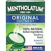 Mentholatum Original Vapor Chest Rub, Topical Analgesic Ointment, Vapors Soothe Nasal Passages &amp; Relieve Chest and Muscle Aches Due to Cold &amp; Cough, All-Natural Medicated Ingredients, 3.0 oz