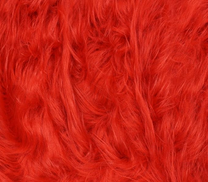 Amazon Com Faux Fur Fabric Long Pile Gorilla Fire Red 60 Wide