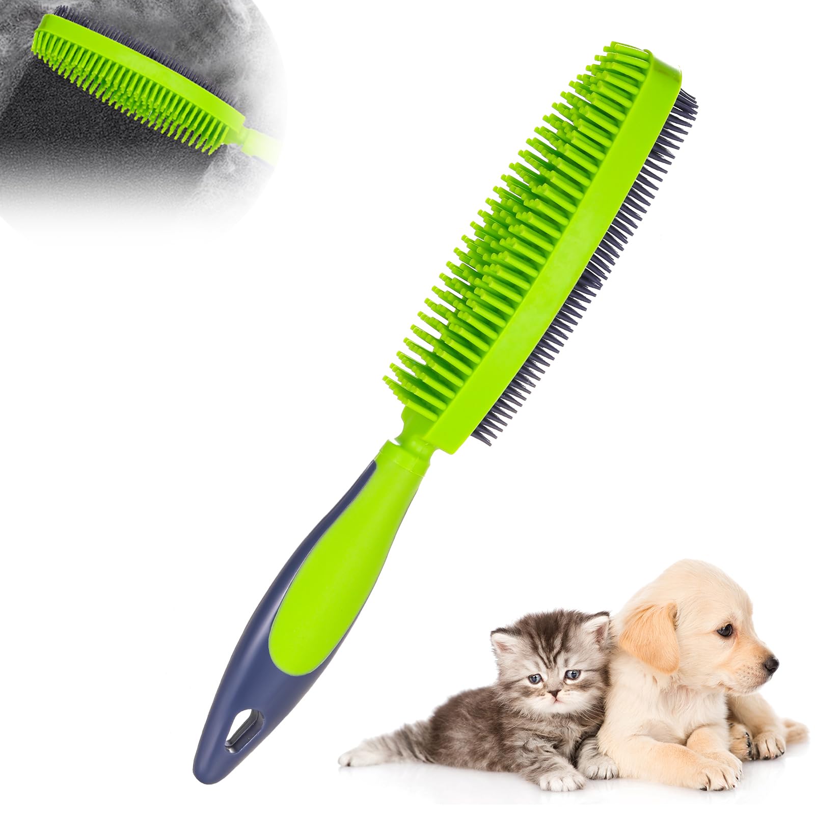 Rubber Pet Hair Removal Brush Double-Sided Hairs Cleaning Brushes Multipurpose Pets Hair Remover Fur Removers Lint Brushes Gentle Grooming Bath Brush Broom for Dog or Cat