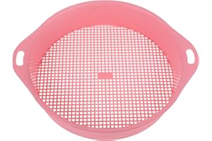 ifundom Multi-use Pink Soil Sifting Mesh Pan Garden Soil Sifter Tool for Filtering Stones and Particles