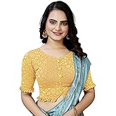 Stylesindia Women's Cotton Stretchable Designer Blouse | Embroidered Ethnic Saree Blouse | Front Button Traditional Choli