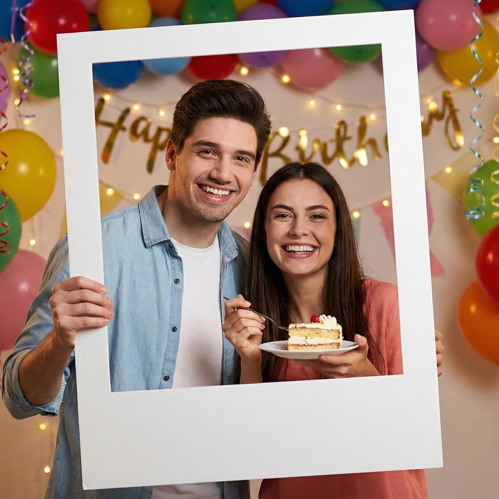 Photo 1 of 40 x 30 Inch Large Photo Booth Frame Selfie Frame,Blank DIY Cutout Props for Birthday,Wedding Photo Prop,Graduation Photo Booth Picture Frame,Party Supplies