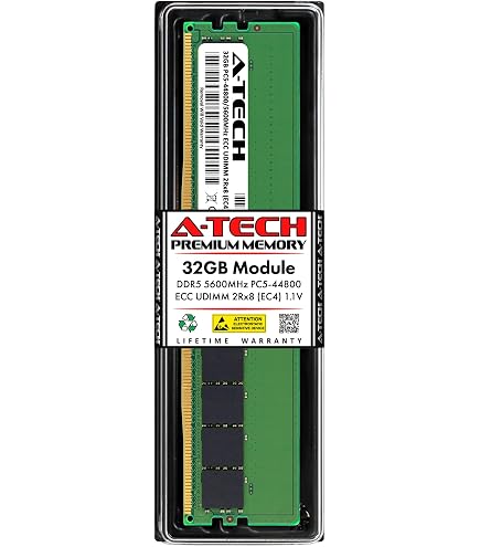 A-Tech 32GB DDR5 4800MHz PC5-38400 ECC RDIMM 2Rx8 (EC8 10x4) Dual