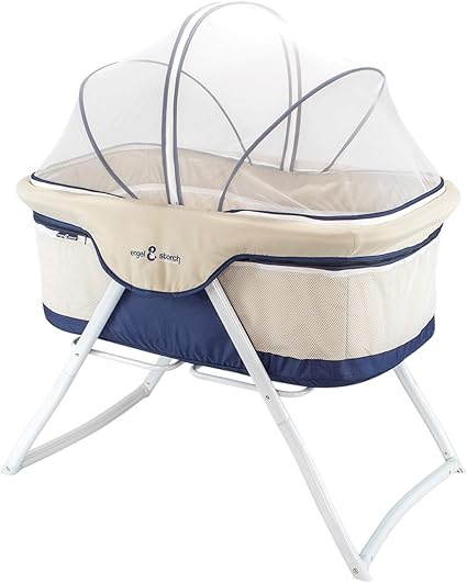 Lit 3 En 1 Pour Bebe Avec Fonction Balancoire Et Capote De Moustique Matelas Et Sac 2 Couleurs Amazon Fr Bebes Puericulture