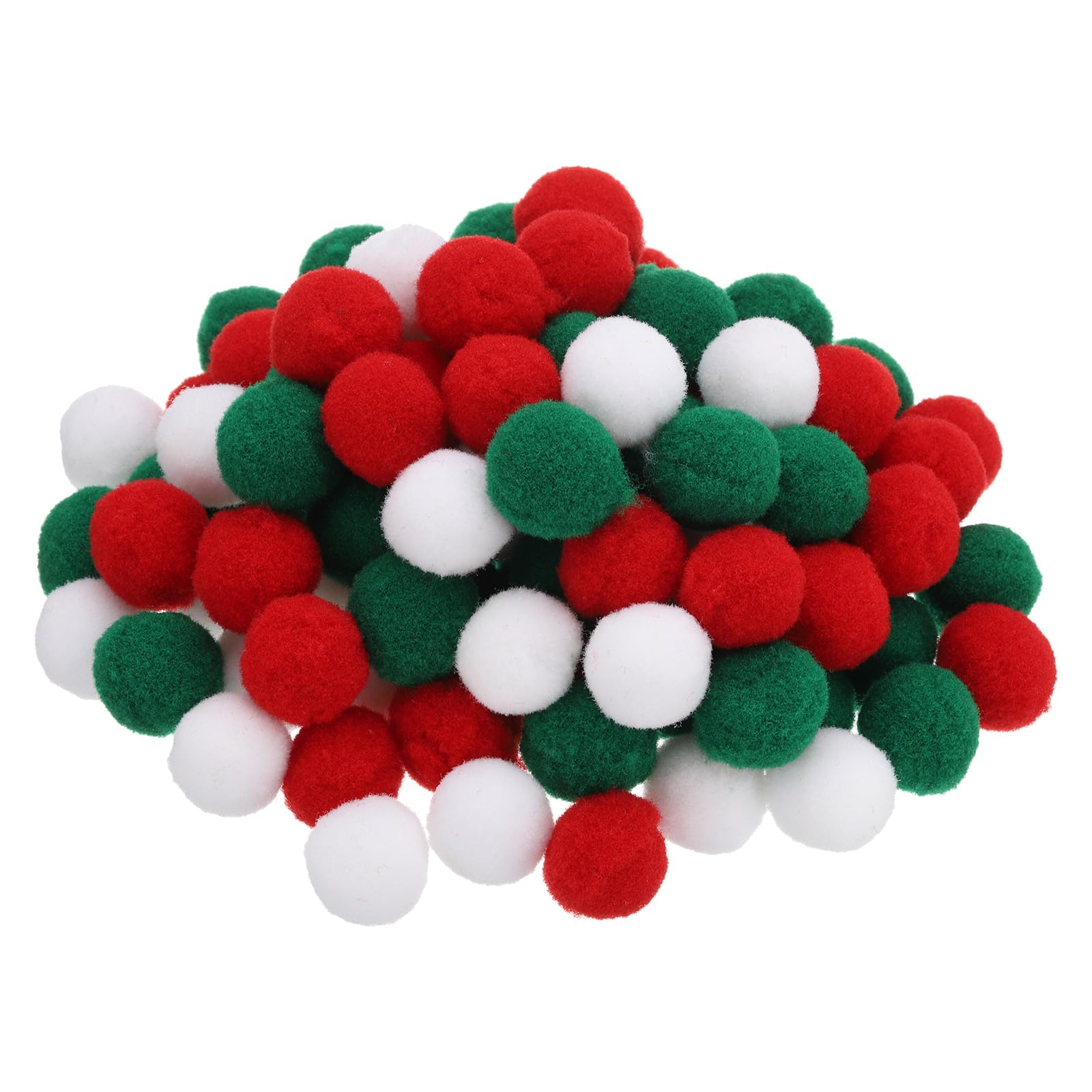 PATIKIL 0.8 in Pom Poms for Crafts, 200Pcs Fuzzy Pastel Pom Pom Balls for Art Supplies DIY Creative Craft Material Handicraft Decorations, Red, Green, White