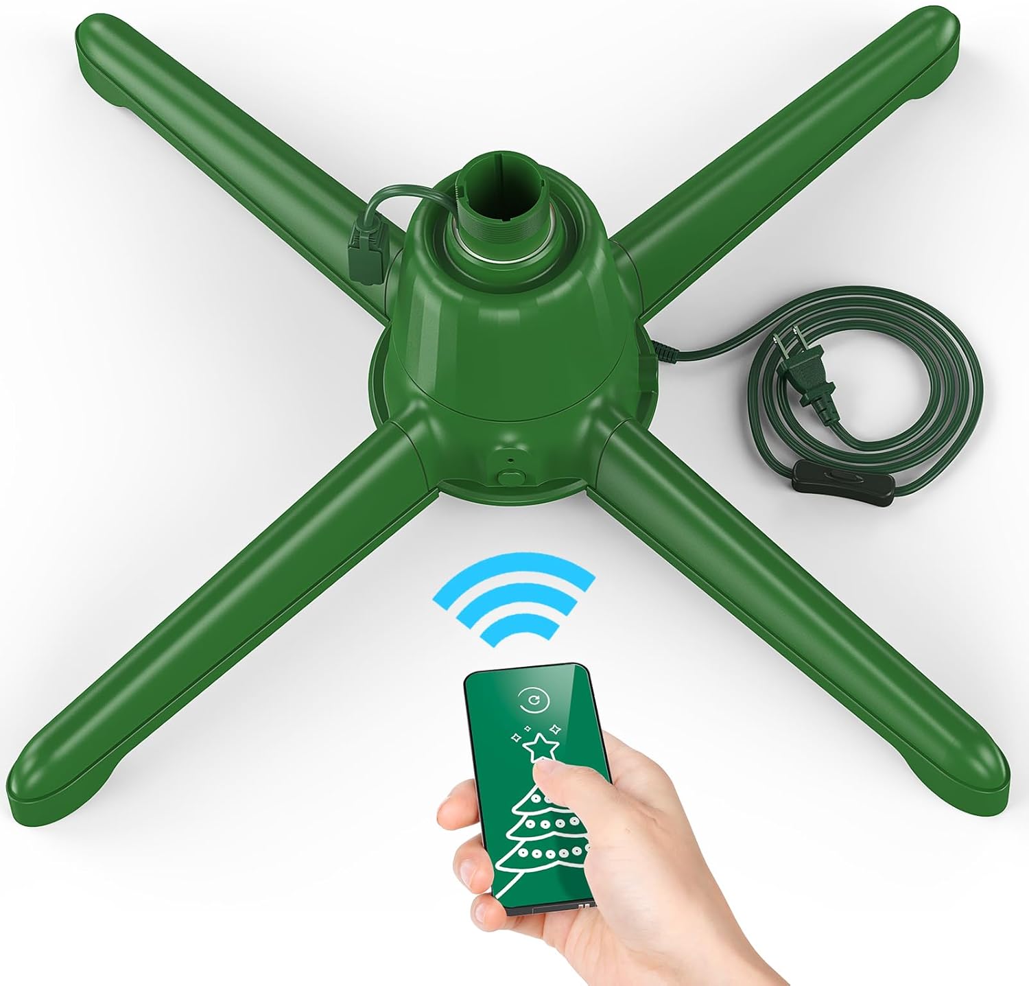 Tree Stands - DG-Direct Rotating Christmas Tree Stand for Artificial Christmas Trees, Christmas Tree Revolving Base for Up to a 9-Foot, 120-Pound Tree, Can Connect Up to 625W Light