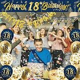 DEARLIVES Blue Gold 18th Birthday Decorations for Men Party Supplies view 6