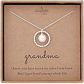 Sterling Silver Twisted Eternity Ring With Pearl Necklace - Grandmother Gifts for Birthday, Christmas, Mother's Day - Best Jewelry for Grandma and Nana