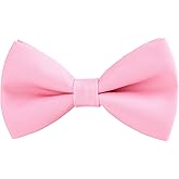 AWAYTR Boys Child Kids Bow ties - Adjustable Pre Tied Solid Color Wedding Party Bowties (Black)