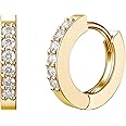 SWEETV 925 Sterling Silver Huggie Hoop Earrings for Women Girls-Tiny Small Cartilage Hoop Earring