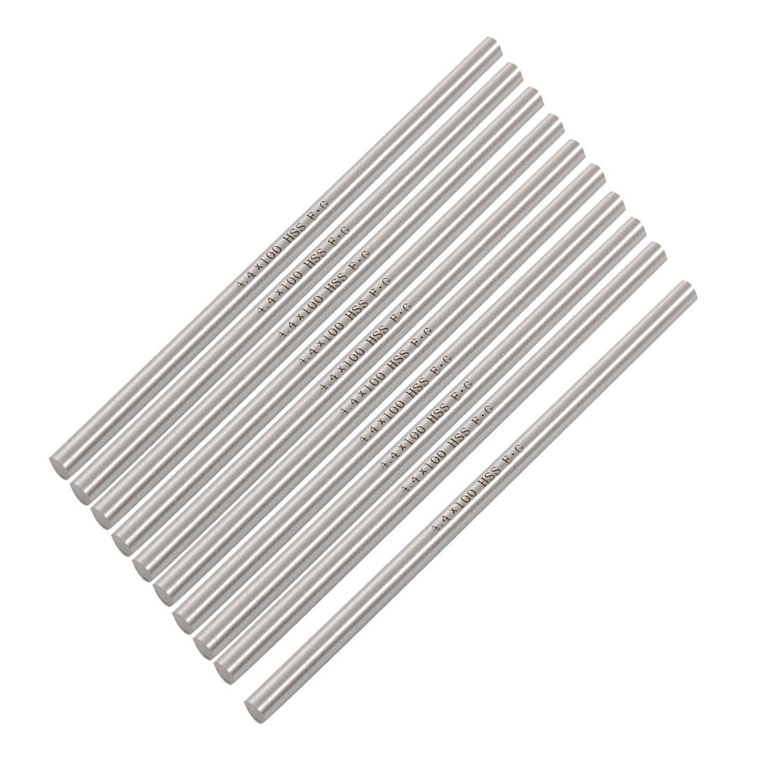 sourcing map 4.4mm x 100mm Grooving Tool Round Turning Lathe Bars Silver Tone 10 Pcs