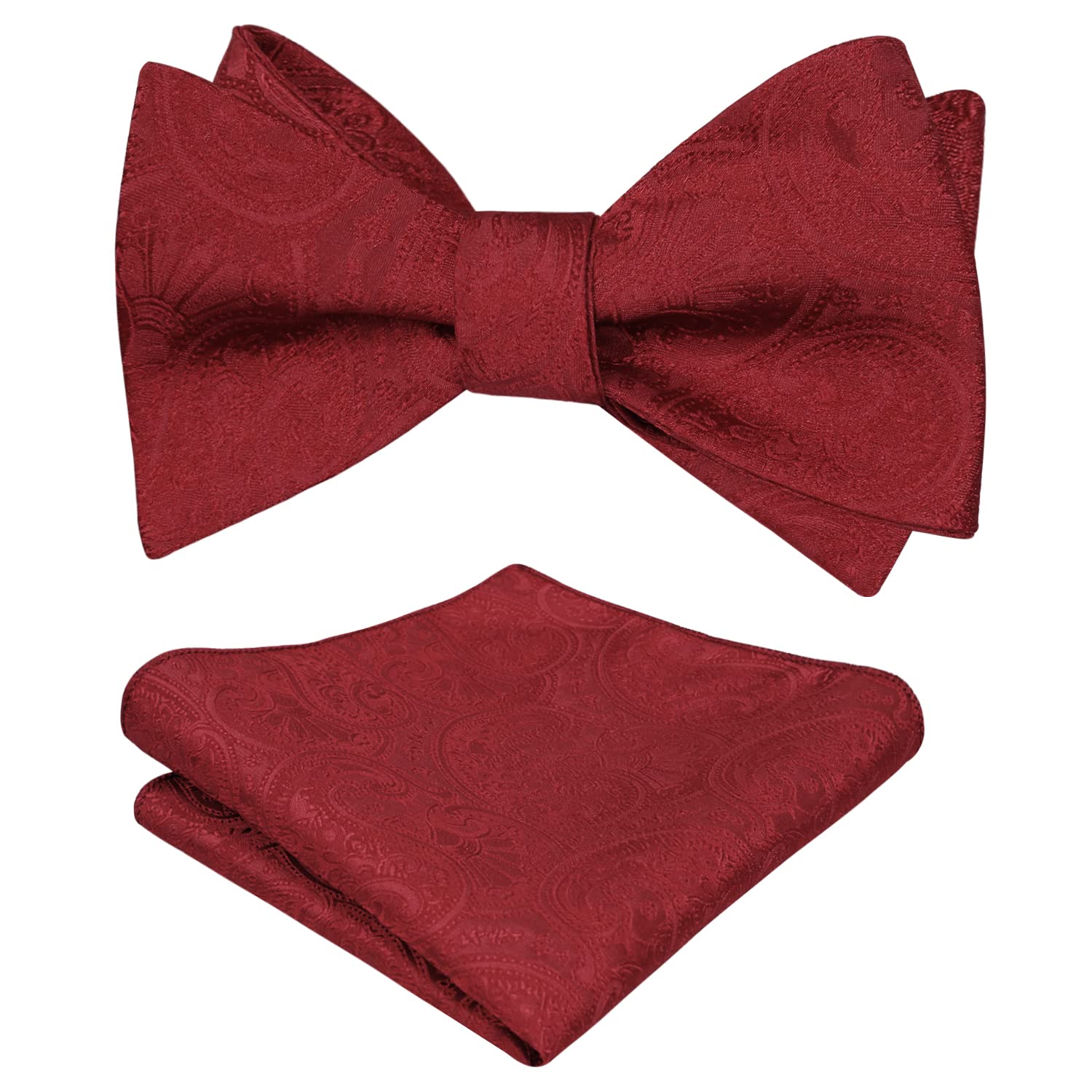 Alizeal Men's Paisley Jacquard Tuxedo Self Bow Tie
