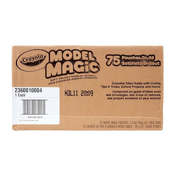 CRAYOLA MODEL MAGIC – WHITE (75CT), 1OZ MODELING AIR DRY CLAY ALTERNATIVE, TEACHER CLASSROOM MUST HAVES, BULK SCHOOL SUPPLIES FOR KIDS, 3+