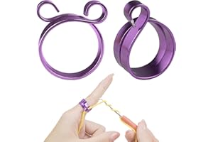 Morycraft Crochet Tension Ring For Finger, Left & Right Handed Yarn Ring, Birthday Crochet Gifts For Crocheters, Knitters ((SET 2), Purple)