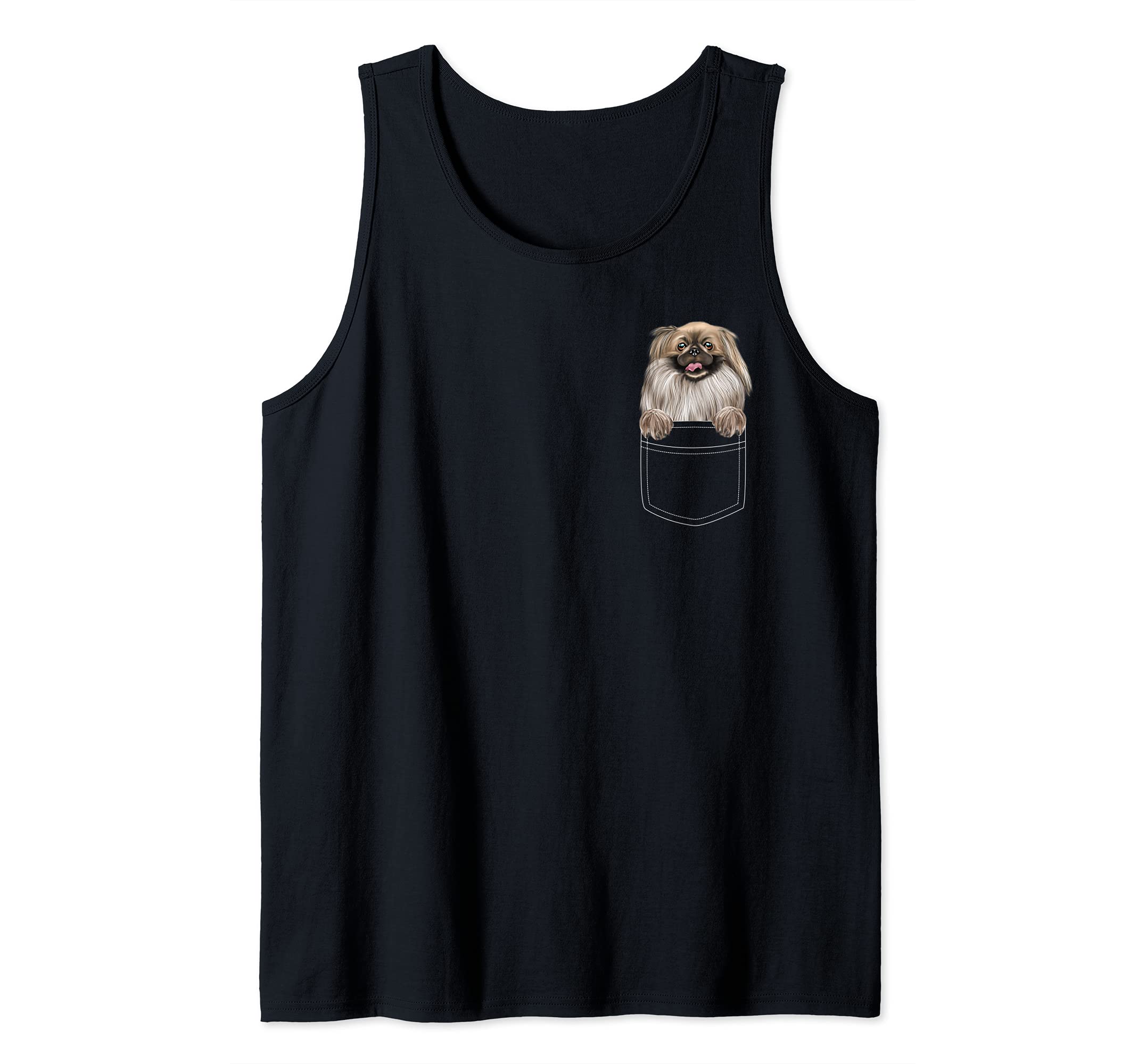 Pekingese Dog In Pocket Funny Dog Lover Tank Top