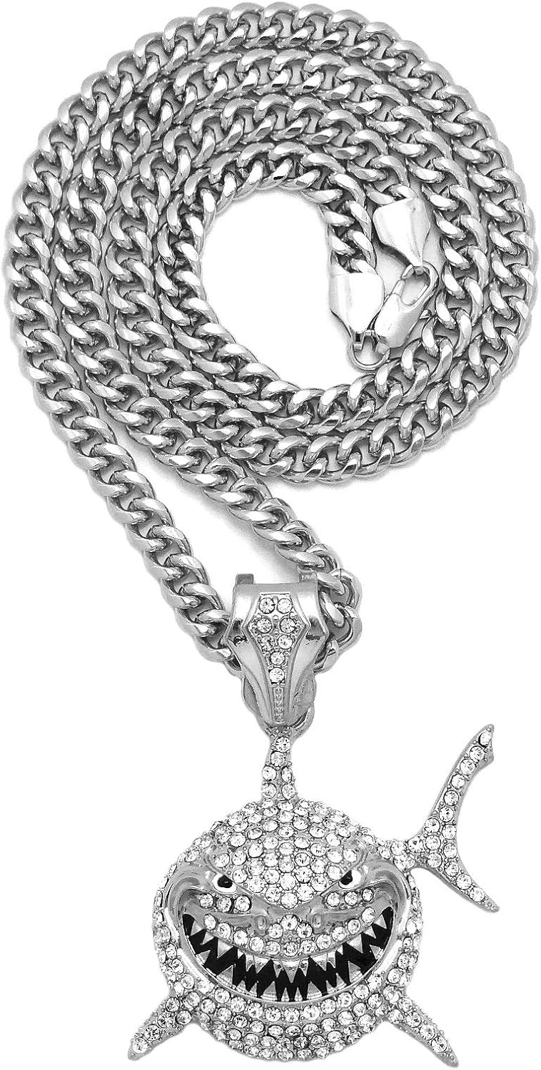 White Gold PT 6ix9ine Iced Shark 