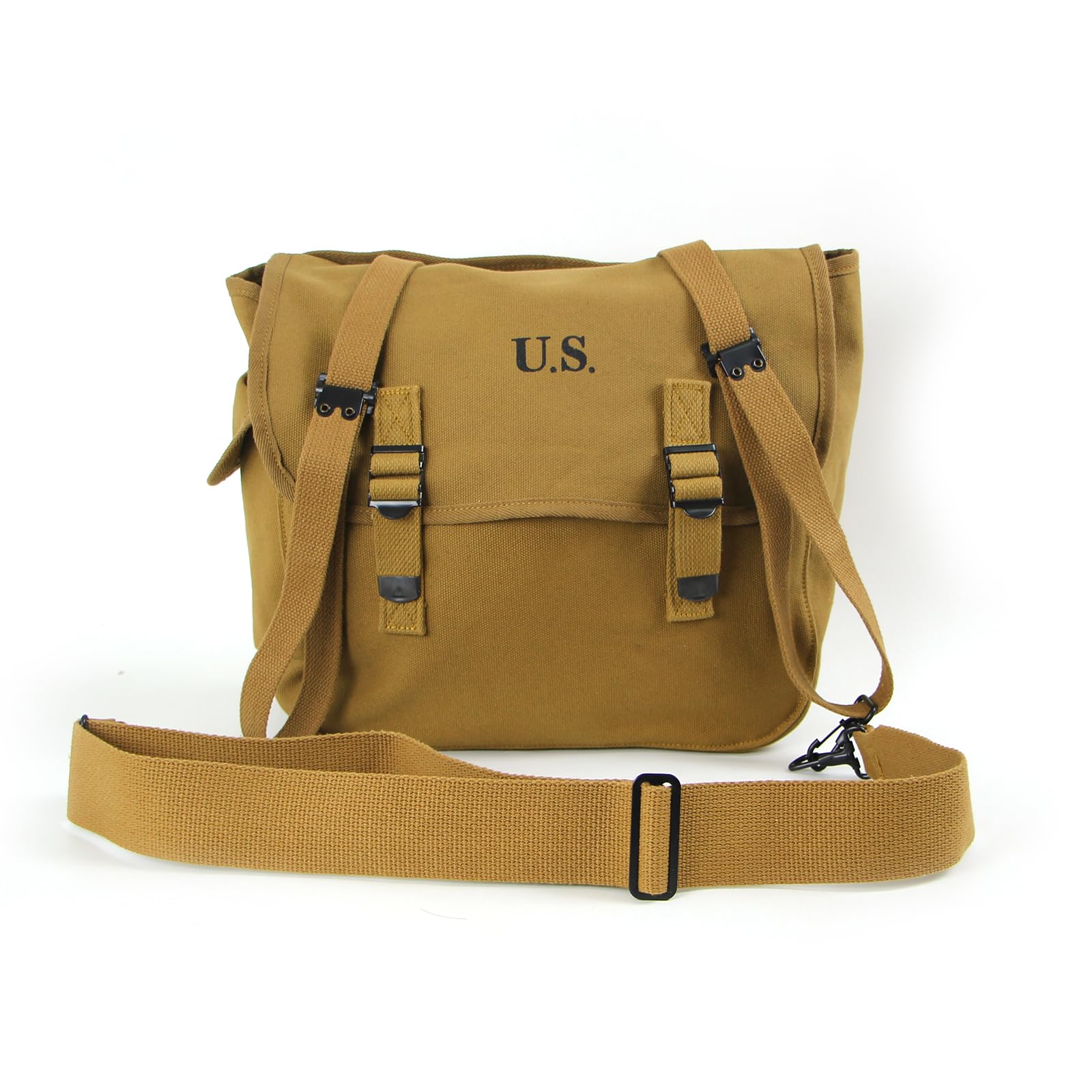 ANQIAO WWII WW2 US M36 Haversack Musette Field Bag Military Back Pack Canvas Khaki