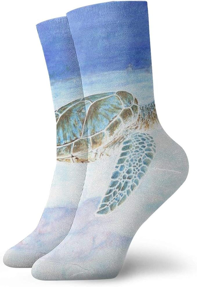 Sea Turtle Underwater Socks Classic comfort Athletic Casual Socks 30cm