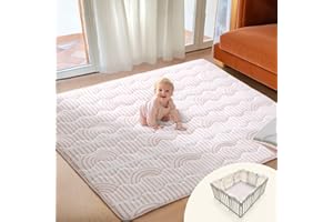 Mallify Soft Thicker Baby Mat for Floor 71"x59", Extra Large Play Area for Infants, Non-Slip Playpen Flooring, Easy to Clean 
