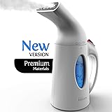 iSteam Steamer for Clothes [Powerful Technology] Dry Steam 7-in-1. Handheld Garment Wrinkle Remover. Portable Mini Steam Iron, Clothing and Fabric Accessory. for Home / Travel [H106]