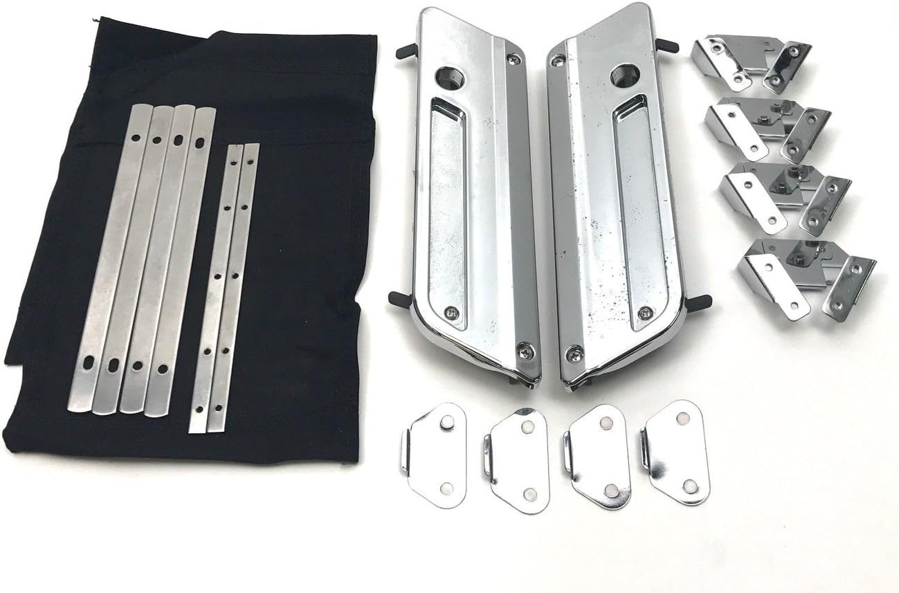 Chrome Latch Touring Harley Motorcycle Saddlebag Hardware Lids Set Kit