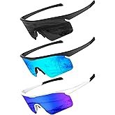 OUKEMAX Polarized Sports Sunglasses for Men Women, UV400 One-Piece Lens Sport Shades for Baseball, Running, Cycling, Fishing