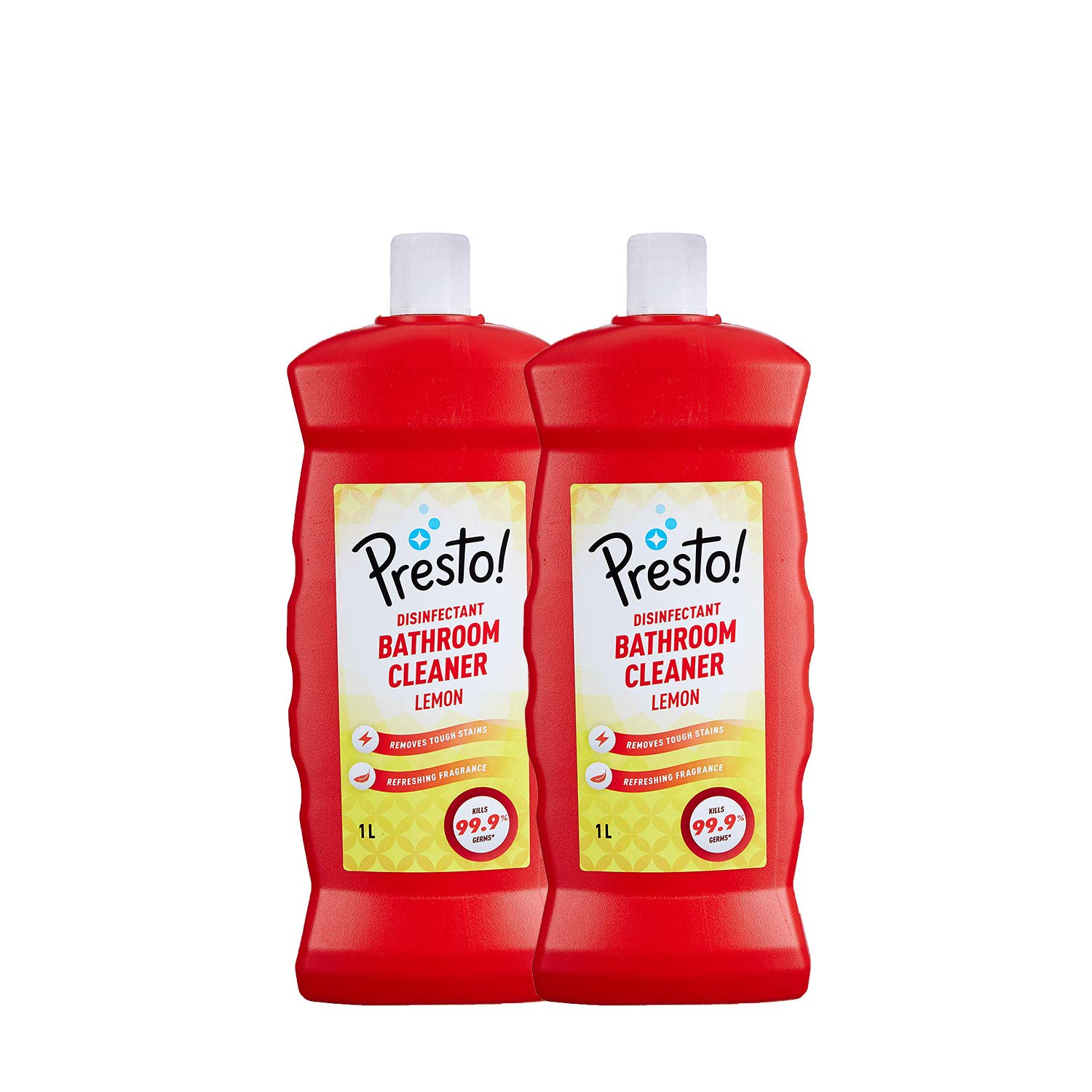 Amazon Brand Presto! Bathroom Cleaner 1 L (Lemon, Pack of 2