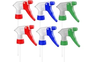 Hethyo Spray Bottle Nozzles Plastic Heavy Duty Trigger Spray Nozzle 6Pcs Replacement Head Leak Proof Water Bottle Spray Nozzles Adjustable Head Sprayer