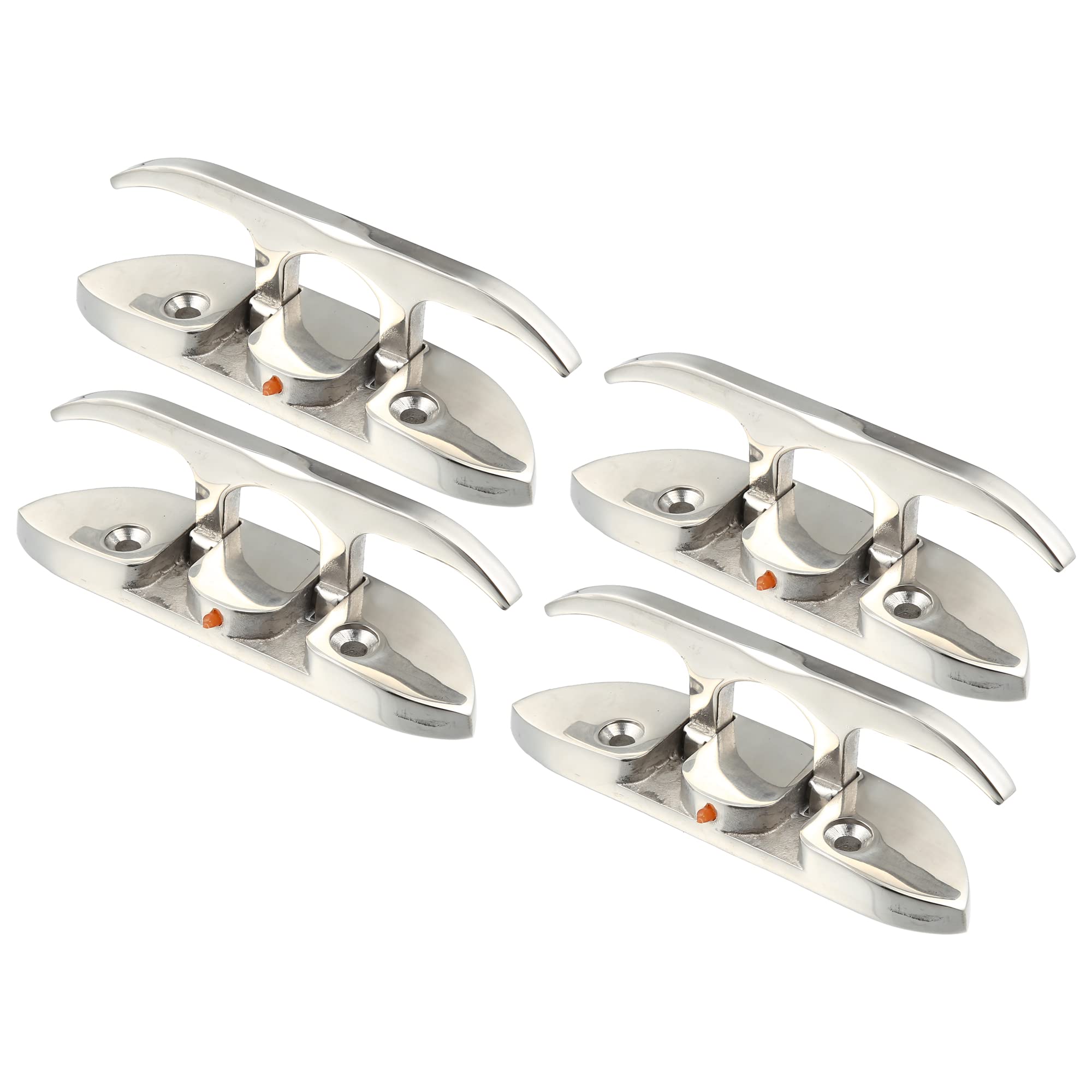 X AUTOHAUX 4 Pcs Stainless Steel Flip Up Dock Cleat for Marine Silver Tone