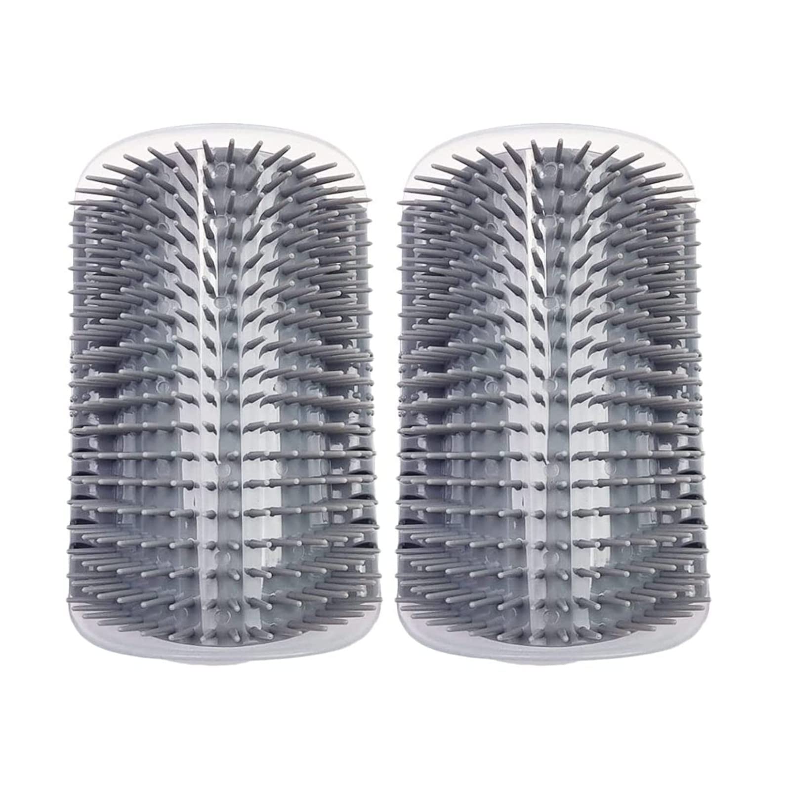 ZBJBinCH 2 Pcs Cat Self Groomer PP Wall Corner Grooming Brush Comfortable Cats Massage Comb for All Long and Short Hair Pet Cats(Gray)