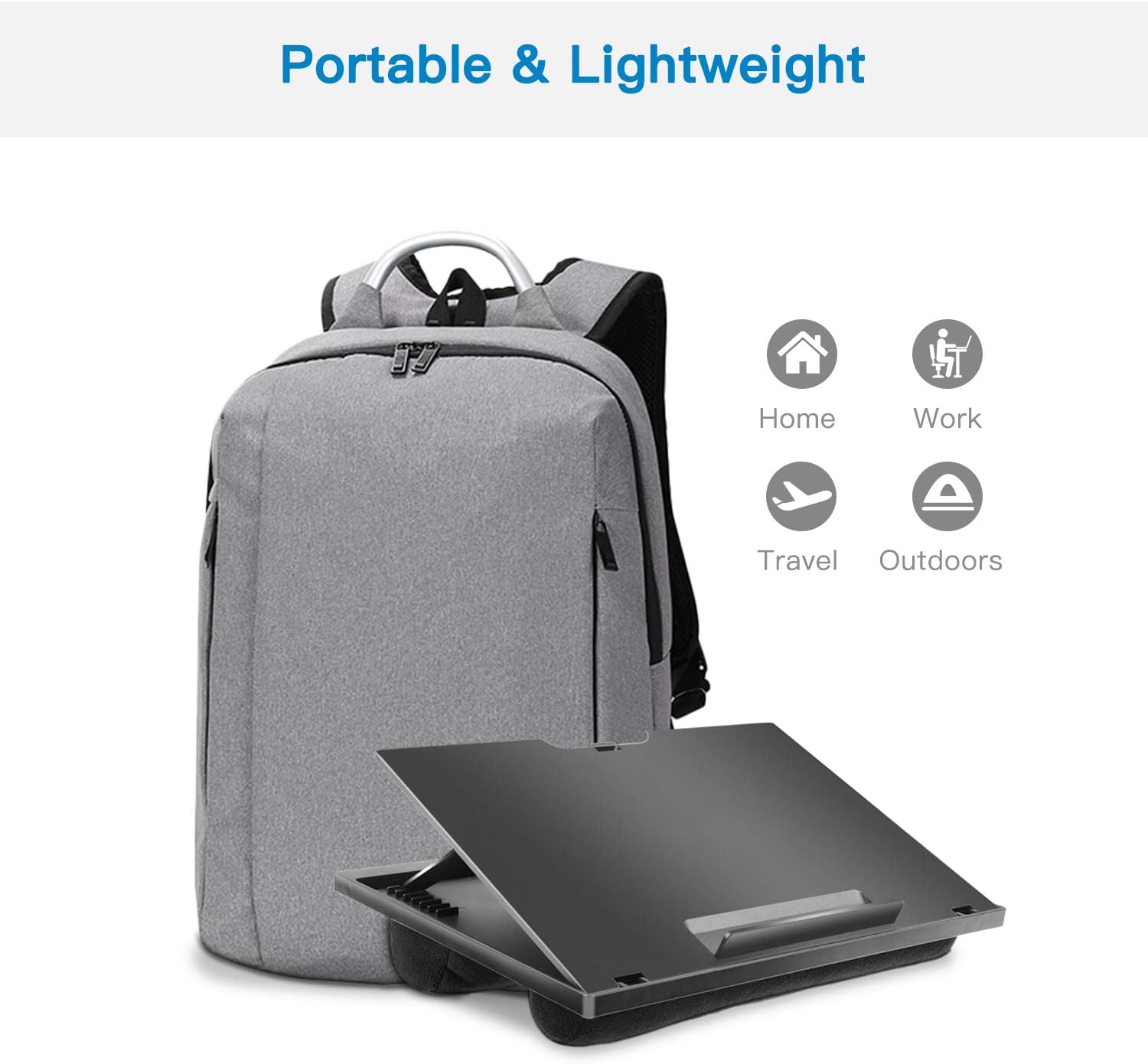 Adjustable Lap Desk - with 8 Adjustable Angles & Dual Cushions Laptop Stand for Car Laptop Desk, Work Table, Lap Writing Board & Drawing Desk on Sofa or Bed by HUANUO : Office Products