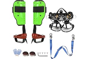 ZIAERKOR Tree Climbing Gear Non-Slip with Adjustable Climbing Belt, Tree Climbing Spikes for Tree Work Thickened Steel Professional Tools Arborist Climbing for Picking Fruit, Logging