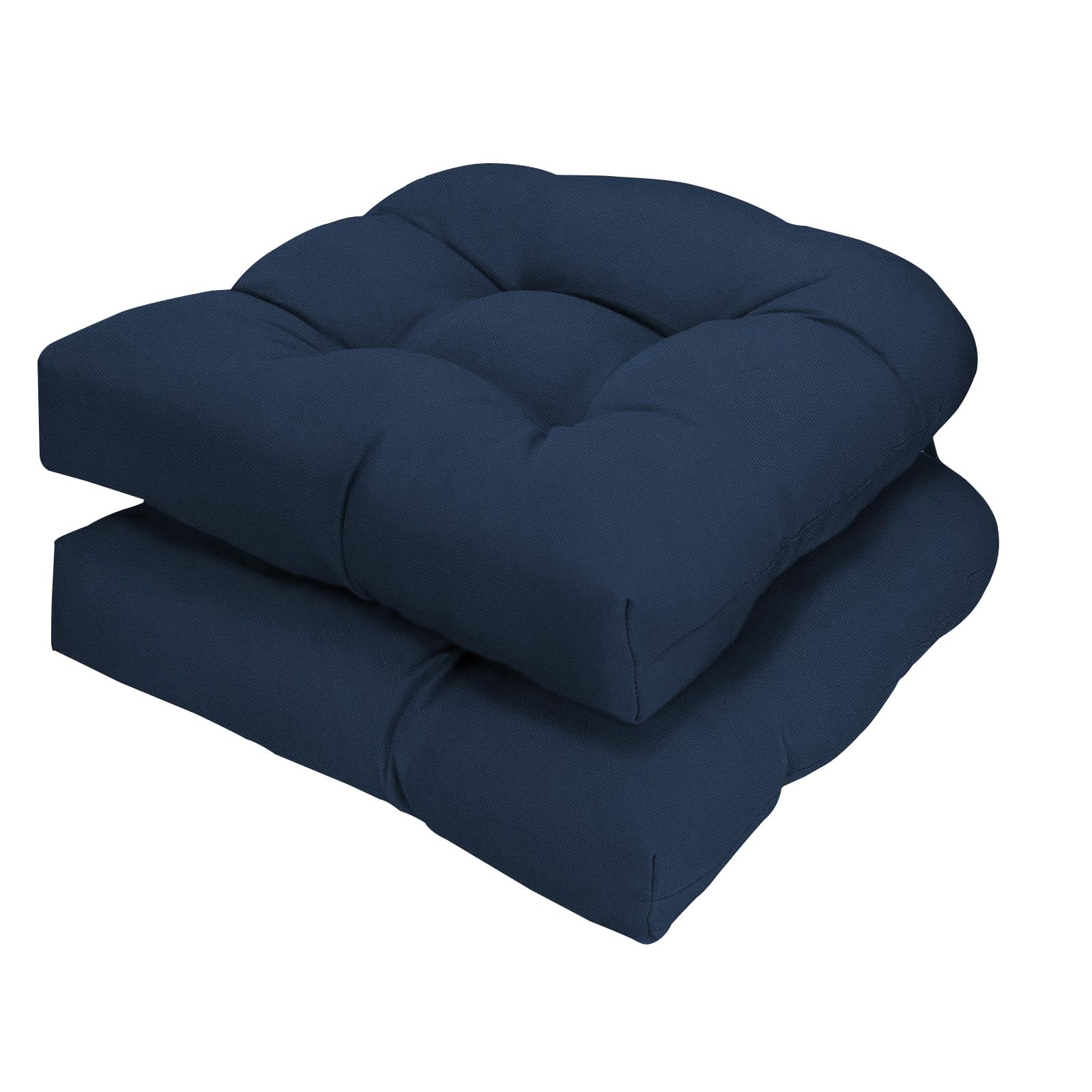 Photo 1 of Uthem Patio Outdoor Chair Cushions Set of 2 Waterproof 19.5" x 19.5" x5" Outdoor Chair Cushion with Thick PP Cotton Resistant Patio Furniture Pads for Indoor & Outdoor Patio Furniture Seat, Navy Blue