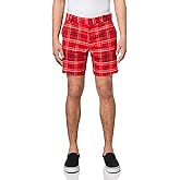 MRTURK Men's Plaid Slim Short