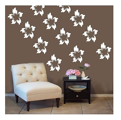 Kayra Decor Flower Plastic Sheet DIY Reusable Stencil for Wall (16x24-inch, Multicolour)