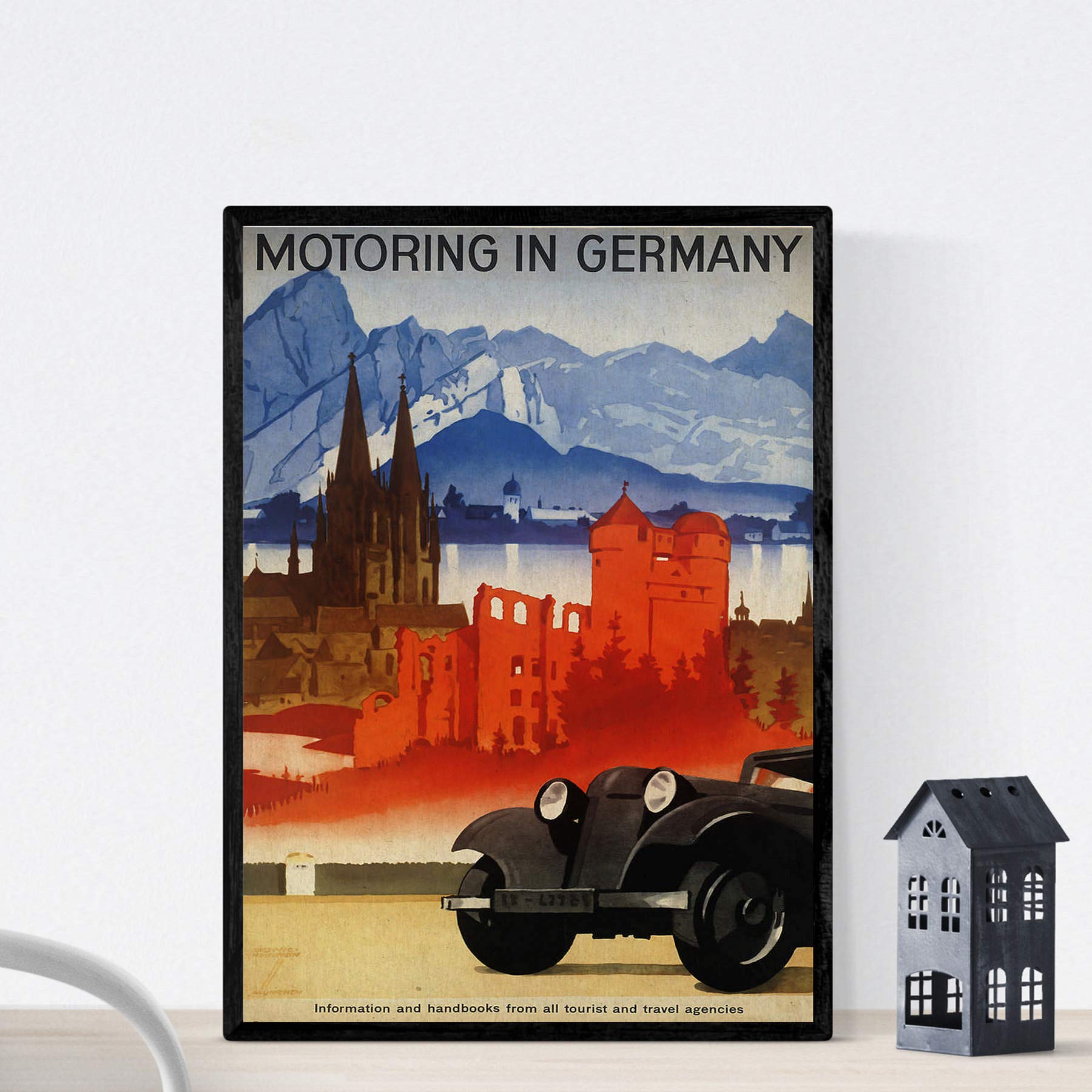 Nacnic Vintage Poster Motoring in Germany vintage poster. A3 size