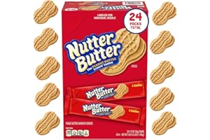 ELI&VAL Nutter Butter Cookies – Classic Peanut Butter Sandwich Cookies, 24 Pack – Individual Packs for Snack Lovers, Crunchy Peanut Butter Flavor, Perfect for Sharing, Great for Lunchboxes
