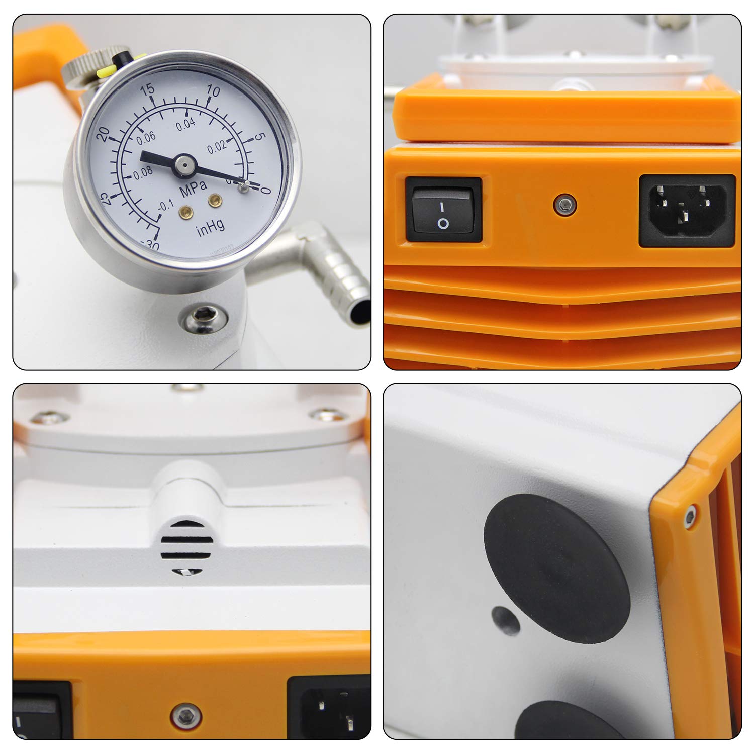 Huanyu Oilless Diaphragm Vacuum Pump Oil Free Anticorrosive Pump 30L/min Lab R&D for Filtration Extraction Apsorption 110V(Anticorrosive Type, GM-0.5A(Single Pump)): Industrial & Scientific