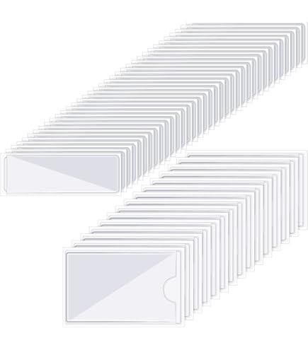 Amazon.com : Seewey 60 Pcs Clear Adhesive Pockets 4 Sizes Self Adhesive  Index Card Pockets Self Photo Sleeves Business Clear for Planners and  Binders : Office Products