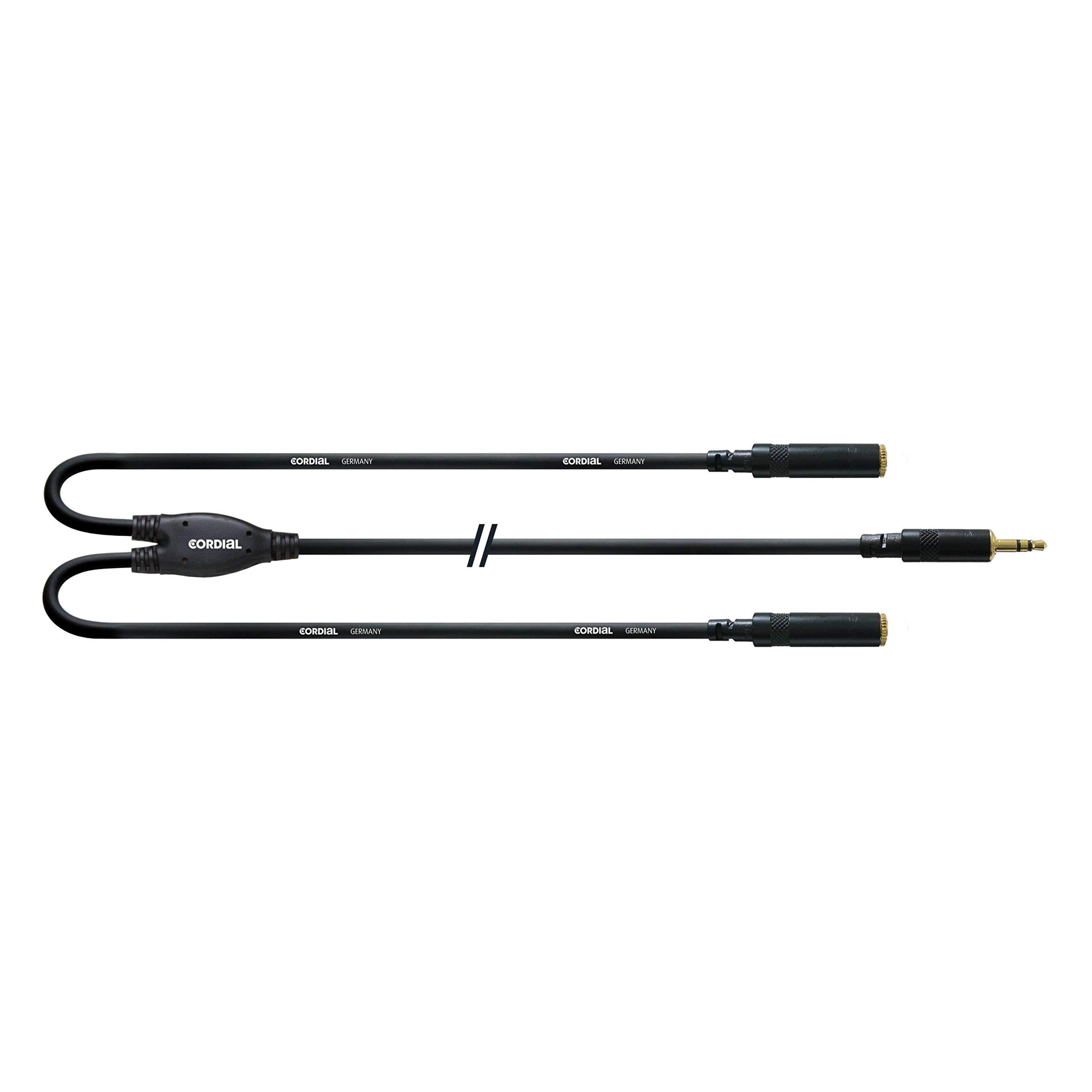 Cordial CFY 0,3 WYY Y Adapter Cable Jack 3.5 mm Stereo Gold Length 0.3 m